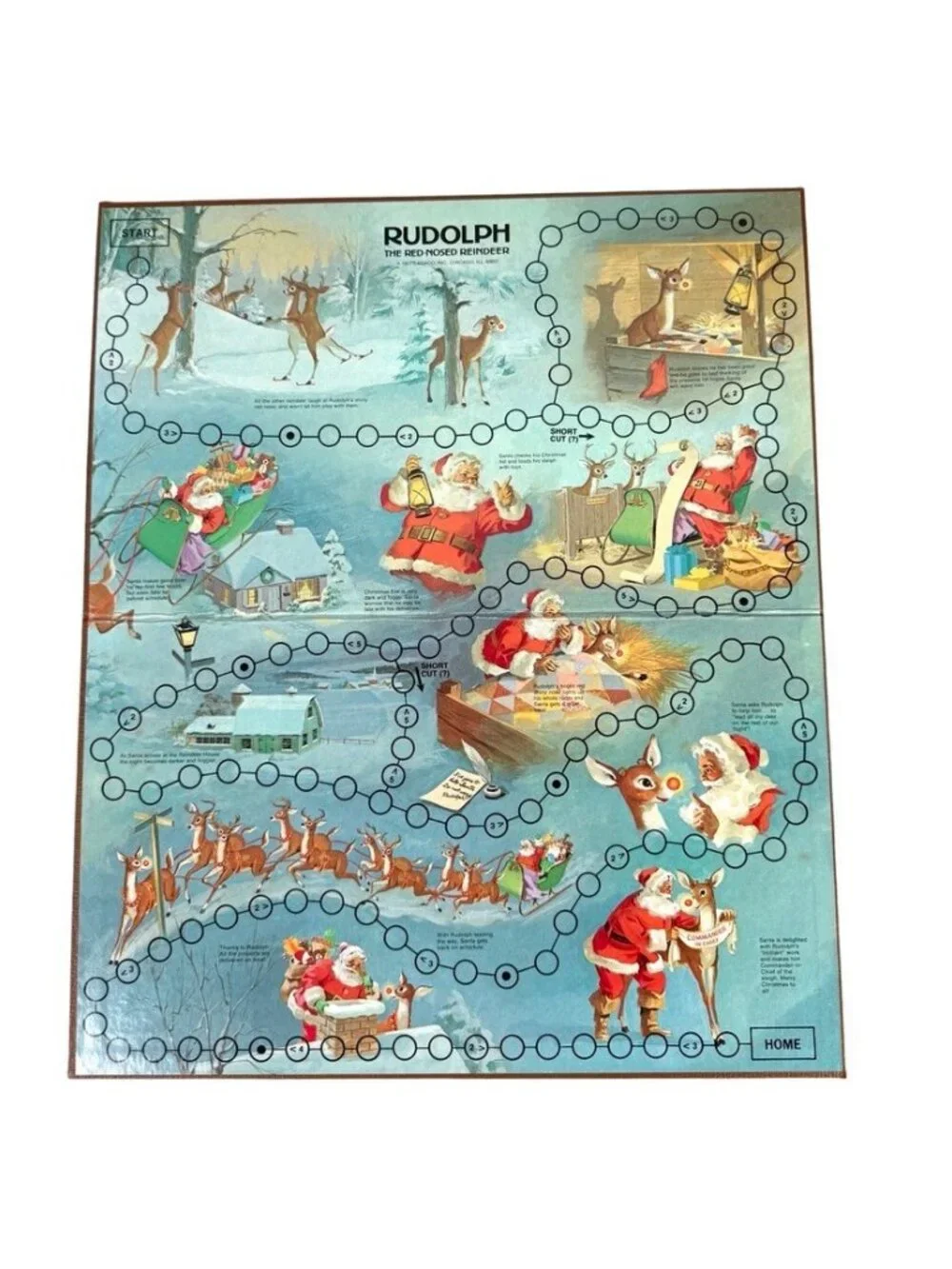 Vintage 1977 Rudolph The Red-Nosed Reindeer Board Game By Cadco Complete